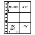 Leuchtturm: GRANDE 3/2C műanyag lapok 6 zsebbel, 106x98 mm formátumban, kristálytiszta, 5 darabos csomag