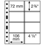 Leuchtturm: GRANDE 4CT műanyag lapok 8 zsebbel, 106x72 mm formátumban, kristálytiszta, 5 darabos csomag