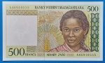1994. 500 Francs = 100 Ariary UNC