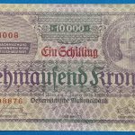 1924. 10.000 Korona F  1Schilling felülbélyegzéssel