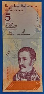 2018.   5 Bolívares UNC
