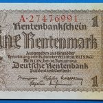 1923. 1 Rentenmark   UNC