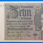 1929. 10 Reichsmark AUNC-