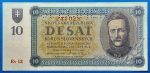 1943. 10 Korun UNC "SPECIMEN" perforációval