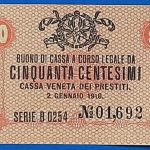 1918. 50 Centesimi EF-