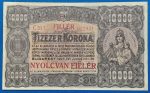 1923. 10.000 Korona  VF "Nyolcan fillér" felülbélyegzéssel, "kis alakú" nyomdahely nélküli
