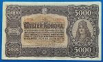 1923.  5.000  Korona F  "kis alakú" Magyar Pénzjegynyomda jelöléssel