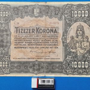 10.000 Korona F "nagy alakú" Orell Füssli nyomdahely jelöléssel