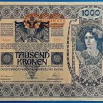 1902. 1.000 Korona  VF- "DEUTSCHÖSTERREICH" felülbélyegzés és ornamentika