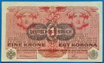 1916. 1 Korona EF "DEUTSCHÖSTERREICH" felülbélyegzéssel