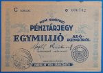 1946. 1.000.000 Adópengő F, vízjeles papíron
