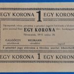 1919.  1 Korona EF Sárospatak város