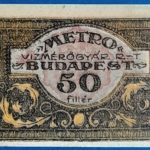 1920.   50 fillér UNC "METRO" vízmérőgyár RT