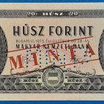 1975.10.28.  20 Forint   UNC "MINTA" perforácIóval