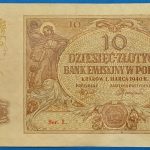 1940.  10 Zlotych VF-