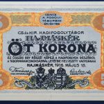 Hajmáskér  1916. 5 Korona UNC
