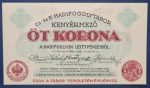 Kenyérmező  1916. 5 Korona UNC
