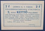 Leibicz 1916. 2 Fillér UNC sorszám és aláírás nélküli