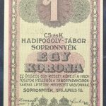 Sopronnyék 1916. 1 Korona UNC