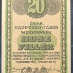 Sopronnyék 1916. 20 Fillér UNC