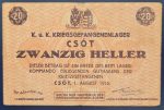 Csót 1916. 20 Fillér VF - Image 2