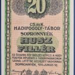 Sopronnyék 1916. 20 Fillér UNC