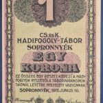 Sopronnyék 1916. 1 Korona UNC kemény papíros