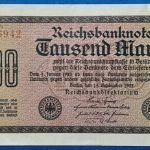 1922. 1.000 Mark VF, piros sorszámmal