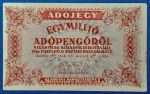 1946. 1.000.000 Adópengő AUNC