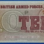 Brit katonai 10 pence utalvány előoldala - Armed Forces Special Voucher