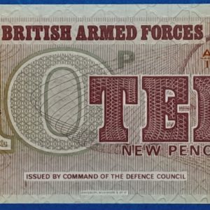 Brit katonai 10 pence utalvány előoldala - Armed Forces Special Voucher