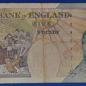Brit 5 fontos bankjegy hátoldala - Elizabeth Fry portréja