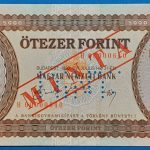 5.000 Forint UNC "MINTA" perforációval, H betűjel előoldal