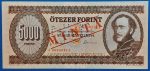 5.000 Forint UNC "MINTA" perforációval, J betűjel előoldal