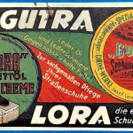 "Gutra Lora" vintage bőrápoló reklám számolócédula Cirine-Werke GOTTO