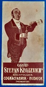 Gróf Keglevich konyak gyár, Budafok, vintage számolócédula GOTTO