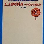 "L. Lipták Poprad Turistický Salám" számolócédula GOTTO NUMIZMATIKA