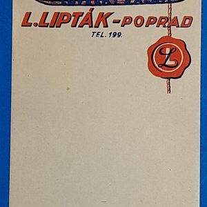 "L. Lipták Poprad Turistický Salám" számolócédula GOTTO NUMIZMATIKA