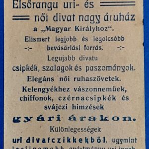"Klein Antal" Divatáruháza Budapest – Történelmi Számolócédula  GOTTO