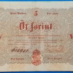 Kossuth-bankó 5 Forint (1848) – Piros nyomatos változat GOTTO