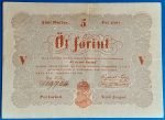 Kossuth-bankó 5 Forint (1848) – Piros nyomatos változat GOTTO