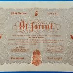 Kossuth-bankó 5 Forint (1848) – Piros nyomatos változat GOTTO