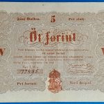 Kossuth-bankó 5 Forint (1848) – Barna nyomatos változat GOTTO