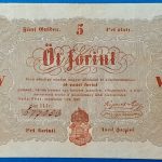 Kossuth-bankó 5 Forint (1848) – Piros nyomatos változat GOTTO