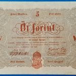 Kossuth-bankó 5 Forint (1848) – Piros nyomatos változat GOTTO