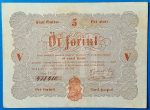 Kossuth-bankó 5 Forint (1848) – Piros nyomatos változat GOTTO