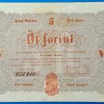 Kossuth-bankó 5 Forint (1848) – Piros nyomatos változat GOTTO