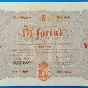 Kossuth-bankó 5 Forint (1848) – Piros nyomatos változat GOTTO