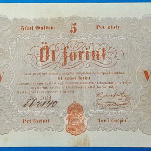 Kossuth-bankó 5 Forint (1848) – Piros nyomatos változat GOTTO