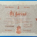 Kossuth-bankó 5 Forint (1848) – Piros nyomatos változat GOTTO